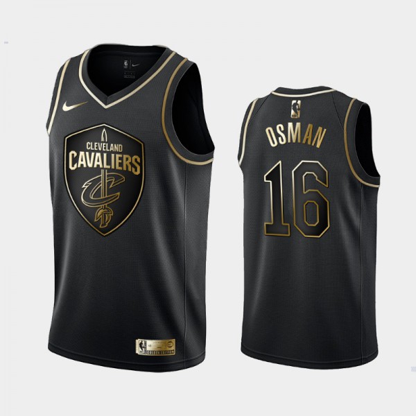 Cedi Osman Cleveland Cavaliers #16 Men's Golden Edition Golden Logo Jersey - Black