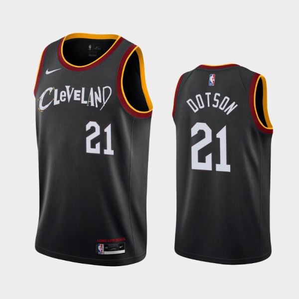 Damyean Dotson Cleveland Cavaliers #21 Men's City 2020-21 Jersey - Black